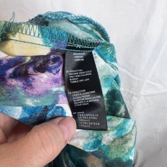 TwentyOne Skater Mini Skirt Bold Maximal Floral Print Size Small 100% Cotton - Picture 7 of 8